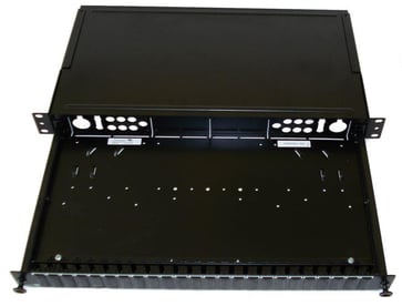 Fiberbox 12 X LC duplex (24 fiber) multimode inklusiv samleled 1HE sort FPCC1SXMM24LC2