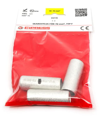 Tube connector KSF70, 70mm² - In bags of 3 pcs. 7303-001203