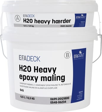 Efadeck H2O Heavy Grå m/hærder 8 L/10,09 KG 069920121800