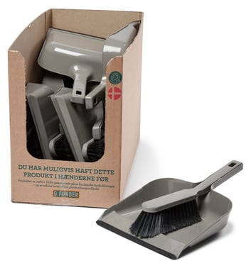 Dust pan set with lip, PET recycled fibres 5256504096 RECYCLED GREY