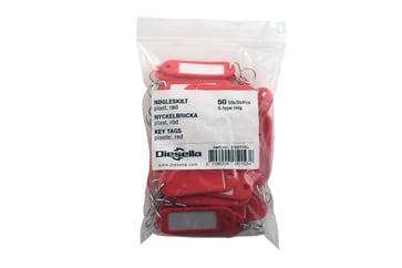 Key tag in plastic with S-type keyring (50 Pcs. Packing) RED 20327150