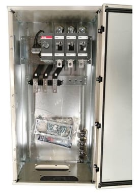 Safety switch, 3-p. 400V AC23 400A, 220kW. Steel sheet enclosure. IP65, 1SCA022281R7470 1SCA022281R7470
