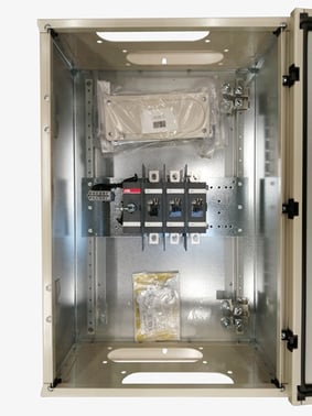 Safety switch, 3-p. 400V AC23 250A, 110kW. Steel sheet enclosure. IP65, 1SCA022340R1150 1SCA022340R1150