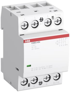 Installationskontaktor 4-polet 4NO, AC-1 63A ved 55 grader, 400V AC, styrespænding 230V AC/DC 1SAE351111R0640