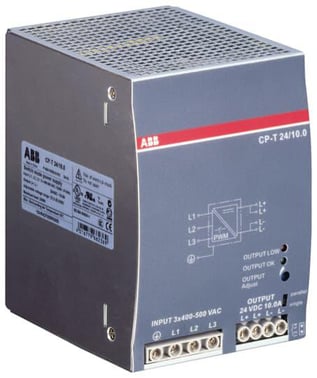 CP-T 24/10.0 Power supply In: 3x400-500VAC Out: 24VDC/10.0A 1SVR427055R0000