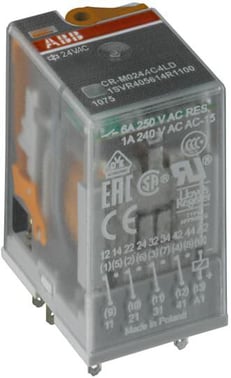 Industrisokkelrelæ med LED 230V AC med 4 skiftekontaktsæt CR-M230AC4L 1SVR405613R3100