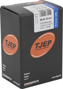 TJEP BE-90 25mm Klammer m/lim Elgalv Box 4000stk 840125