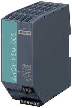 SITOP PSU100S 12 V/7 A stabiliseret strømforsyning input: 120/230 V AC, output: 12 V DC/7 A 6EP1322-2BA00