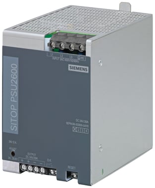 SITOP PSU2600 24 V / 20 A Stabiliseret strømforsyningsindgang: 3 AC 400-500 V udgang: 24 V DC / 20 A 6EP4436-0SB00-0AY0