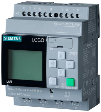 LOGO! 24RCE, logic module,display PS/I/O: 24V AC/DC 24V/relay, 8 DI/4 DQ 6ED1052-1HB08-0BA1