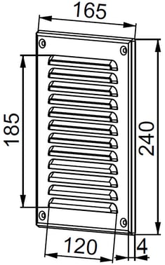 Metal ventilation grille MTA Series UNITE MTA4N