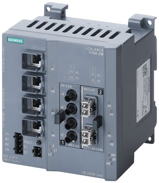 SCALANCE X308-2LH, managed plus IE switch, 2x 1000 Mbit / s SM SC, 1x 10/100/1000 Mbit / s, 7x 10/100 Mbit / s RJ45 porte, LED diagnostik, fejlsignalering 6GK5308-2FN10-2AA3