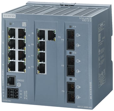 SCALANCE XB213-3 manageable layer 2 IE-switch 13X 10/100 mbits/s RJ45 ports 3X multimode FO SC-PORT 1X console port 6GK5213-3BD00-2AB2