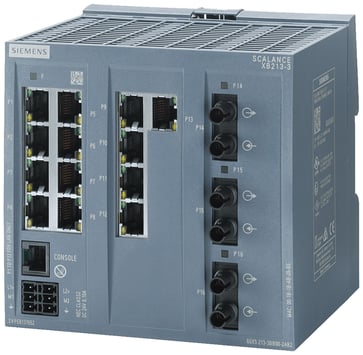 SCALANCE XB213-3 manageable layer 2 IE-switch 13X 10/100 mbits/s RJ45 ports 3X multimode FO ST-PORT 1X console port 6GK5213-3BB00-2TB2