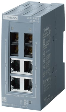 SCALANCE XB004-2 industriel Ethernet-switch til ikke-styret til 10/100 Mbit / s til opsætning af små stjerne- og linjetopologier LED-diagnostik, IP20, 24V DC 6GK5004-2BD00-1AB2