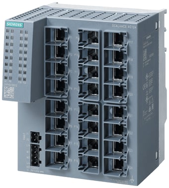 SCALANCE XC124, Unmanaged IE switch, 24x 10/100 Mbit/s RJ45 ports, LED diagnostics, 6GK5124-0BA00-2AC2