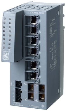 SCALANCE XC106-2, ikke-administreret IE-switch, 6x 10/100 Mbit / s RJ45-porte, 2x 100 Mbit / s Multimode SC, LED-diagnostik, fejlsignaleringskontakt med setbutt 6GK5106-2BD00-2AC2