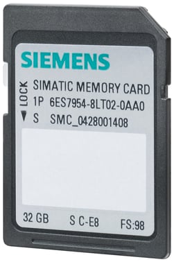S7 memory card  32 GB TIL S7-1200 S7-1500  og ET200SP 1500 CPU 6ES7954-8LT03-0AA0