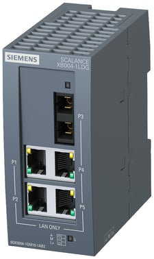 SCALANCE XB004-1LDG uhåndteret Industrial Ethernet-switch til 10/100/1000 Mbit / s til opsætning af små stjerne- og linjetopologier LED-diagnostik, IP20, 6GK5004-1GM10-1AB2