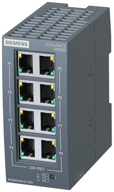 SCALANCE XB008 Unmanaged Industrial Ethernet Switch for 10/100 Mbit/s 6GK5008-0BA10-1AB2