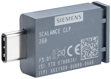 SCALANCE CLP 2 GB aftageligt datalagringsmedium til enkel udskiftning af enheden i tilfælde af fejl, til registrering af konfigurationsdata, kan bruges i fo 6GK1900-0UB00-0AA0