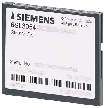 SINAMICS S120 COMPACTFLASH-KORT ​​MED FIRMWARE-MULIGHED YDELSE-UDVIDELSE INKLUSIV LICENSCERTIFIKAT V4.8 6SL3054-0EJ01-1BA0