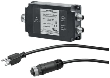SIMATIC RF600 bredspændingsforsyning til SIMATIC RF-systemer In: AC: 100-240 V Out: 24 V DC 3A CE, UL, CSA Beskyttelsesgrad IP67 med strømforsyning 6GT2898-0AC20