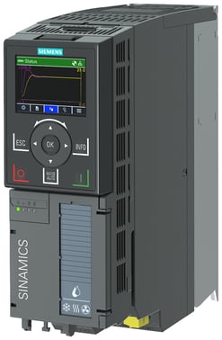 SINAMICS G120X nominel effekt: 0.75 kW At 110% 60s, 100% 240 s med indbygget klasse C2 filter 380-480 V 3 AC, 6SL3220-3YE10-0AF0 6SL3220-3YE10-0AF0
