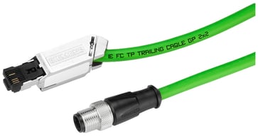 IE-kabel 2x2, 1x M12-180-stik (D-kodet), 1x IE FC RJ45-stik 145, Cat 5e, 5 m 6XV1871-5TH50