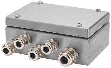 Koblingsboks SIWAREX JB rustfrit stålhus til parallelforbindelse med op til 4 vejeceller i 4-leder eller 6-leder system beskyttelsesgrad: IP66 dim 7MH5001-0AA00