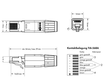 IE Modular plug RJ45 kat.5e IP 20 750-975