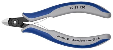 Knipex skævbider præcisions elektronik m/mini hoved og skær u/ facet  120 mm 79 22 120