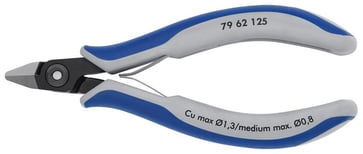 Knipex skævbider præcisions elektronik bruneret m/spidst hoved, u/facet og trådholder 125 mm 79 62 125