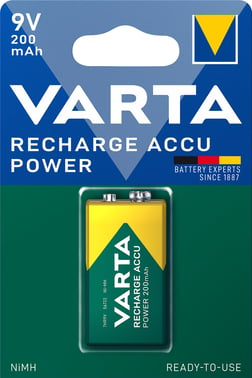 Varta battery RECHARGEABLE 9V 200mAh 1-PCS 56722101401