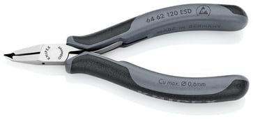 Knipex forbidetang elektronik ESD 120 mm med lille facet og 65° vinklede kæber 64 62 120 ESD