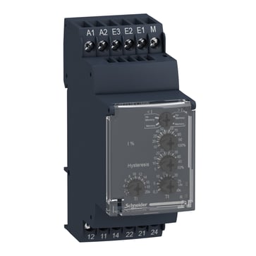 Zelio kontrolrelæ for måling af understrøm og/eller overstrøm 2..500 mA 2 C/O 5A 24-240 VAC/DC RM35JA31MW