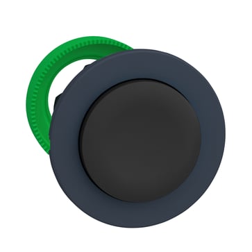 Harmony flush trykknapshoved i plast med fjeder-retur og høj trykflade i sort farve ZB5FL2