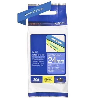 Tape Brother white/blue TZe 555 24mm TZE555