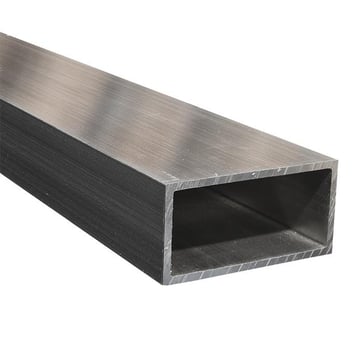 Aluminiumrør, rektangulær, legering 6060/6063 50x20x1,5 mm 