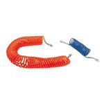 Nylon recoil tubing, 4 M, with fitting - C : R1/4- colour : blue - Inside Diam : 4mm - Outside Diam : 6mm - Rohs Item : Rohs 1471P06 04 13