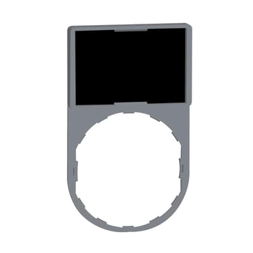 Harmony legend holder in color plated grey 30x50 mm for Ø22 mm pushbuttons with an 18x27 mm black/red legend for engraving ZBY6101C0