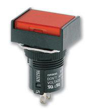 Pushbutton, oplyst, firkantet, IP65, grøn A165L-AG 160044