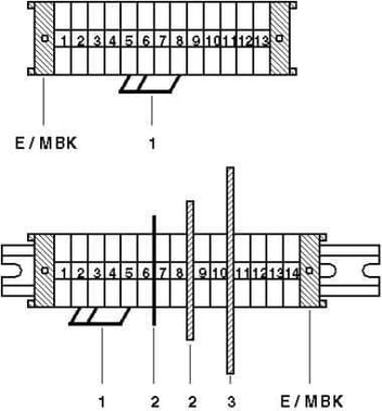 Mini feed-through terminal block MBK BU 1401093