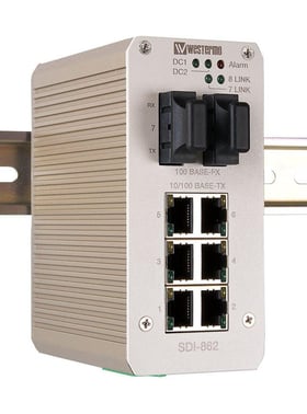 i-Linje 8-port Unmanaged Switch - 6x10/100BaseTX, 2x100BaseFX, Multi-mode 2 km WES SDI-862-MM-SC2 353029