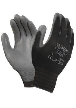 Hyflex handske 11601, PU, sort/grå str 8 11601080