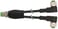 Y-cable M12 male 4-pole / 2xM12 female 90° 4-pole, A-coded, cable 3x0,34mm² black PVC UL,CSA 1 meter 7000-40761-6130100 miniature