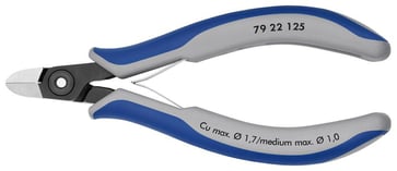 Knipex skævbider præcisions elektronik m/rundt hoved, skær u/facet 125 mm 79 22 125