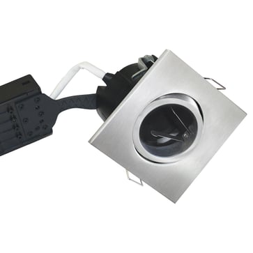 Uni Install downlight w/o light source, brushed aluminium, square 1224