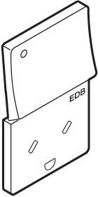 FUGA tangent/afdækning for EDB stikkontakt med afbryder og lampe 2-pol med jord, lysegrå 530D5918