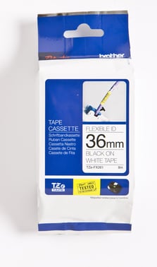 Tape Brother 36mm black/white - flexible TZEFX261